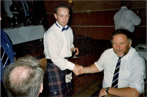 Jim Paterson (right) with Gillon Duguid at an Austin Memorial Dinner